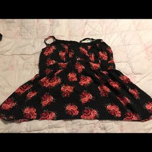 Red rose babydoll cami tank top